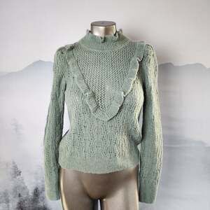 Veronica Beard Sage Green Alpaca / Merino Wool Sorina Sweater | Women's XS